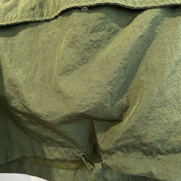 CISONO LA Cropped Hooded Starter Windbreaker Green Neutral Tone Jacket, Large - Picture 5 of 12